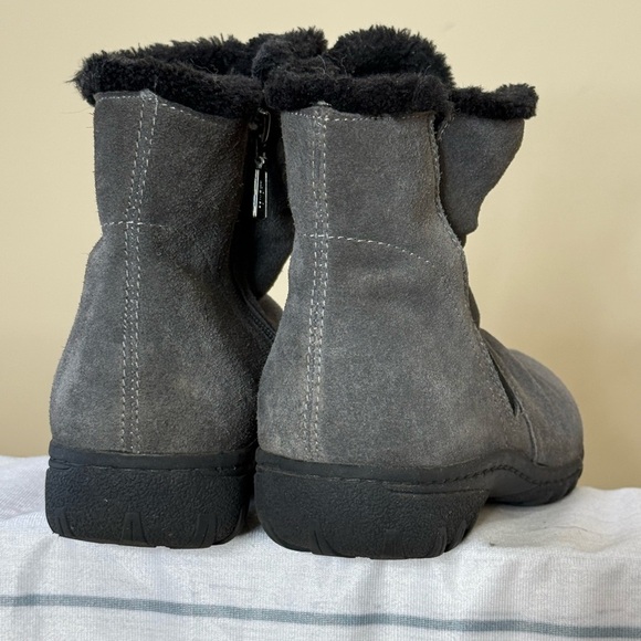 Women's Gray Suede Ankle Boots - Picture 2 of 7